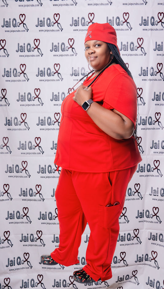 Hot Red Journey Scrub Pants